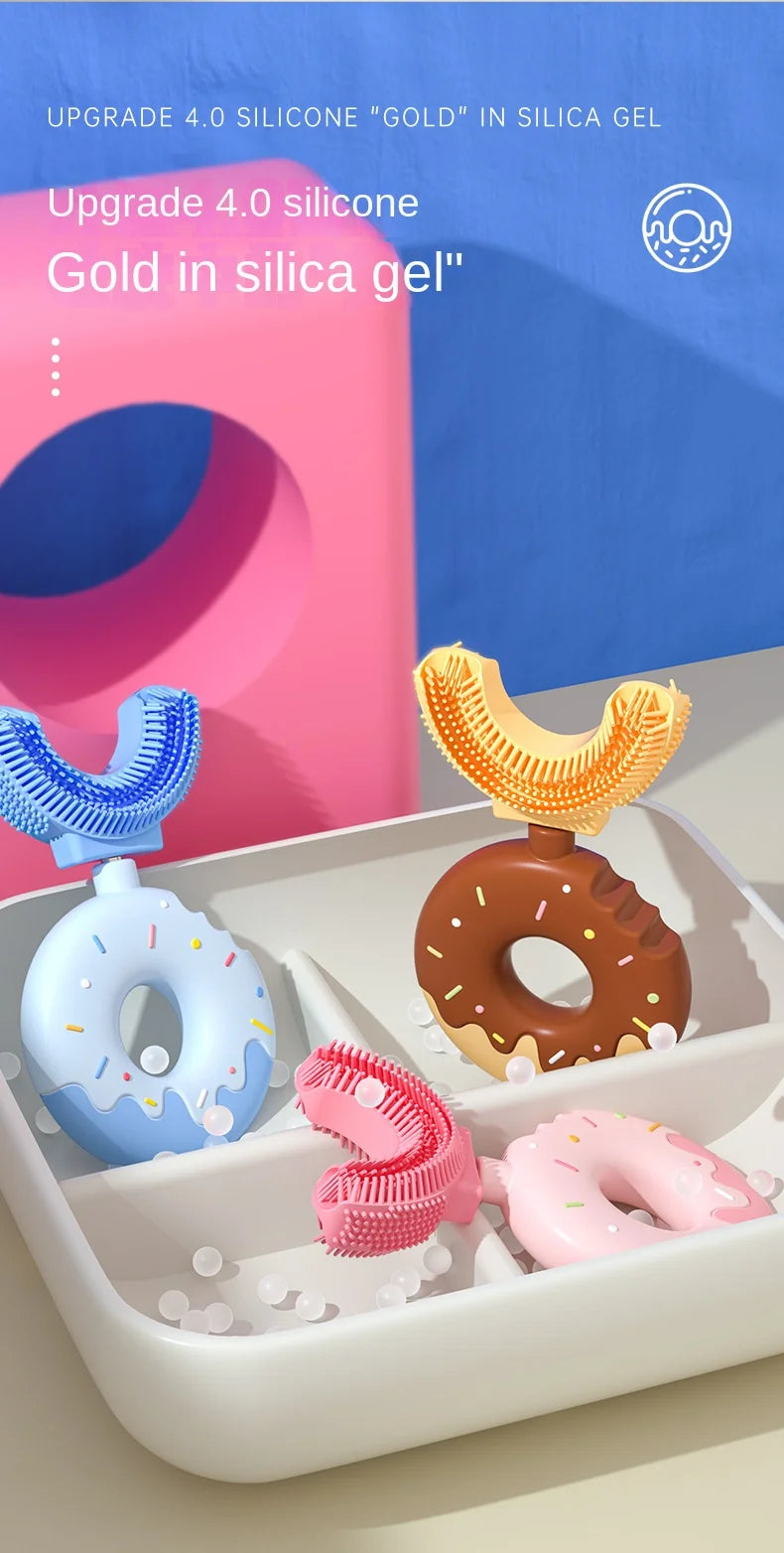Baby Toothbrush Manual Children Teeth Oral Care Clean Brush 360 Degree U-shaped Silicone Infant Teethbrush Newborn Kid Teethers
