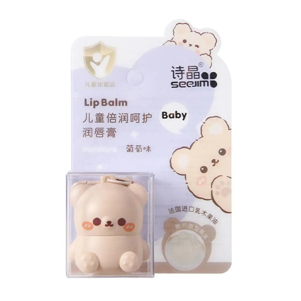 Children Fruity Lip Balm Moisturizing Anti-Dry  Anti Crack Lip Balm Baby Available Lip Care Cute Little Bear Lipstick Skin Care