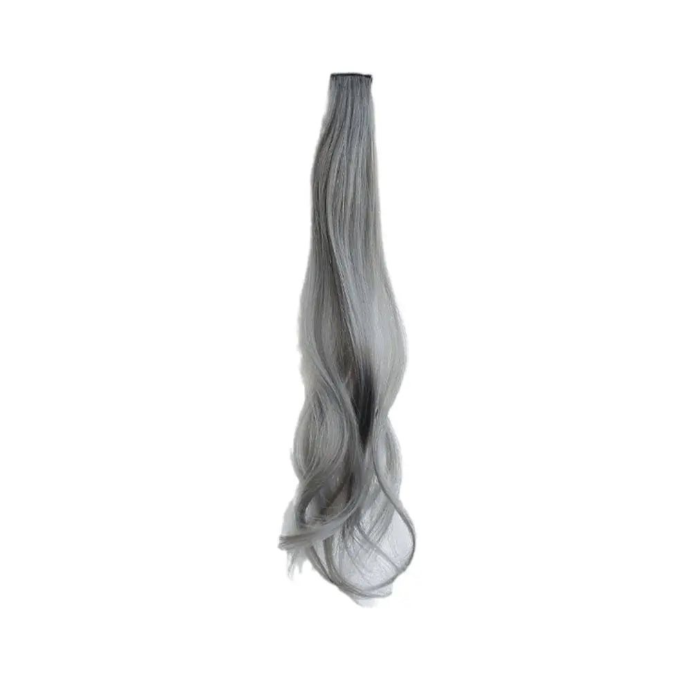 Curled Hair Ear Dye Hair Patches Seamless One Piece Color Highlight Dyed Wig Patch Women's Long Hair Invisible Wig