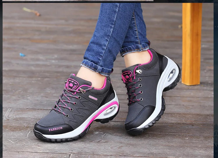 Brand Luxury Womens Sneakers Casual Breathable Tennis Shoes for Women Fashion Lace Up Platform Trainers Women's Hiking Shoes
