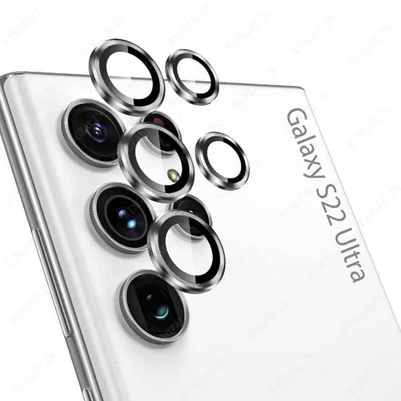 Camera Lens Glass for Samsung S22 Ultra 5G Metal Lens Ring Tempered Glass for Samsung Galaxy S23 S22 Ultra 5G Camera Lens Cover