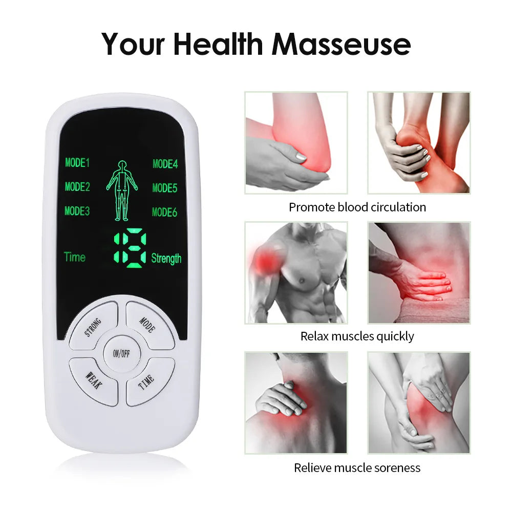 Multi-functional Pulse Electric Muscle Stimulator Back Body Massage Tens Acupuncture Meridian Physiotherapy Digital Massage Tool