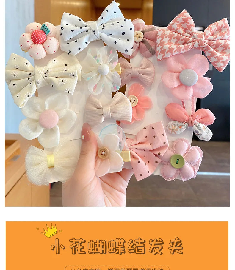 [8-Piece Set] Children's Bow Summer Hairpin Girls Hair Accessories 2022 New Clip Sweet Cute Baby Princess Headwear