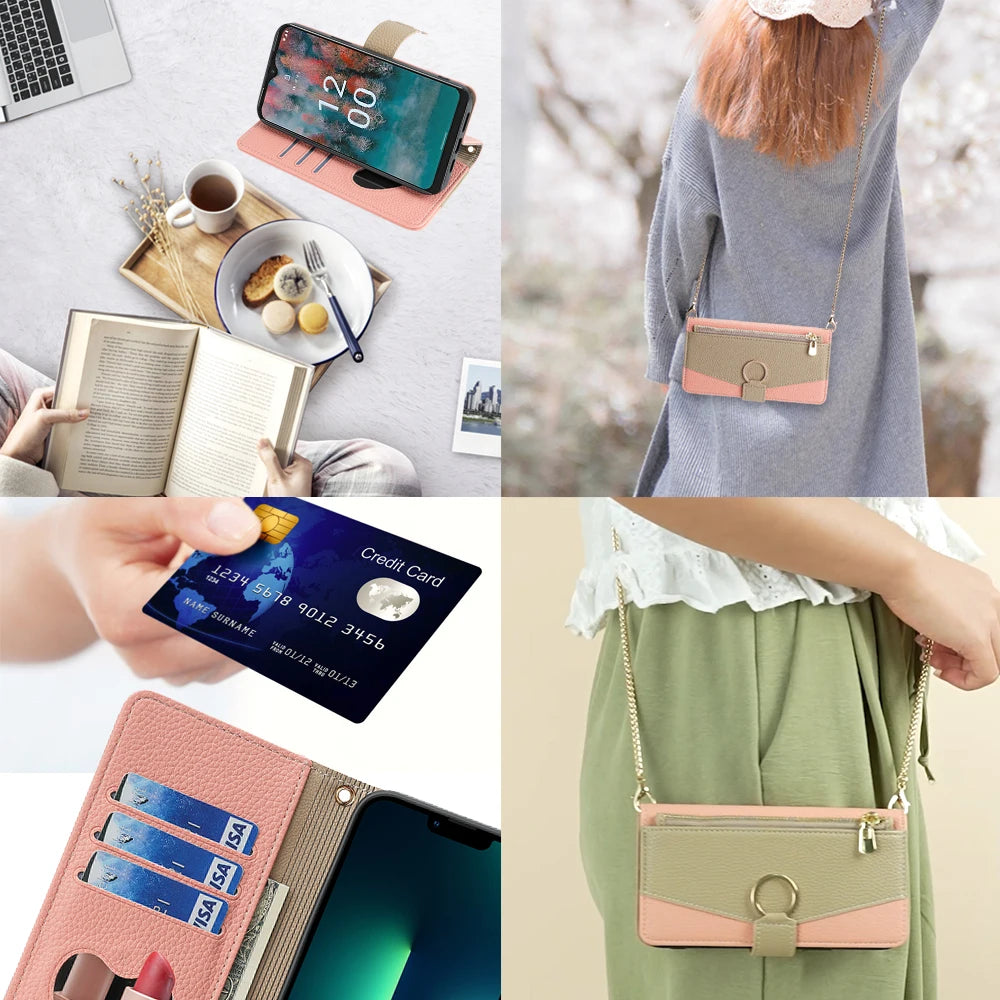 New Fashionable Multi-color Patchwork Flip Leather Phone Case with Lanyard Nokia C12 Pro X10-X20 G21-G11 G10-G20 C20 1.4