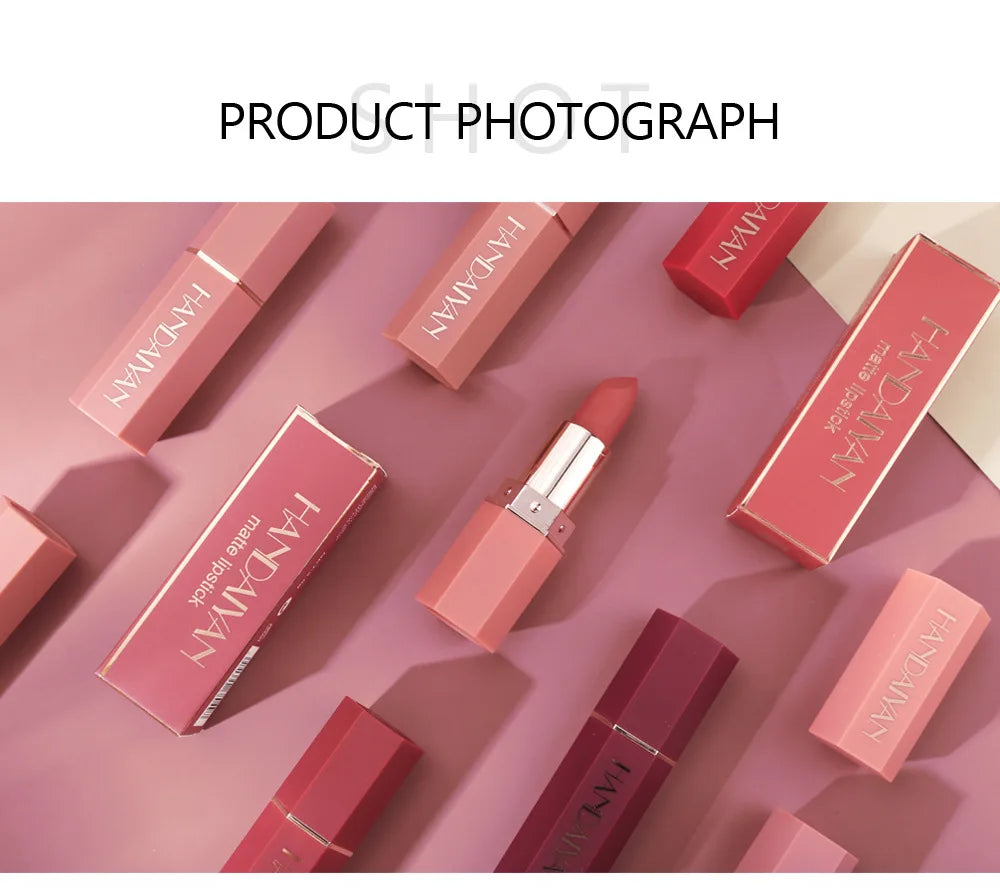 6 Colors Waterproof Nude Matte Lipsticks Long Lasting Lip Stick Not Fading Sexy Red Pink Velvet Lipsticks Makeup Cosmetic Batom