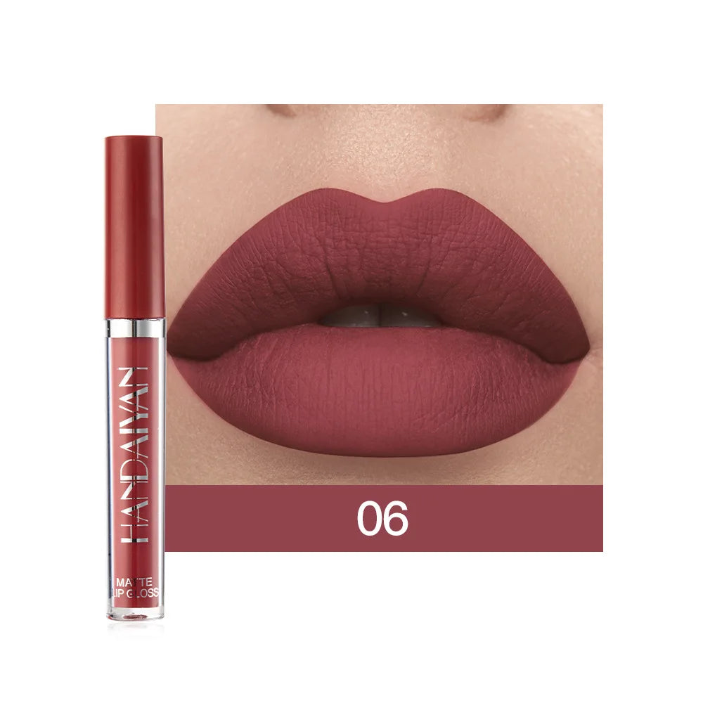 6Pcs Makeup Lipstick Liquid Velvet Matte Gloss Lip Red Lipstick Nude Women Long Lasting Waterproof Beauty Cosmetic Kit