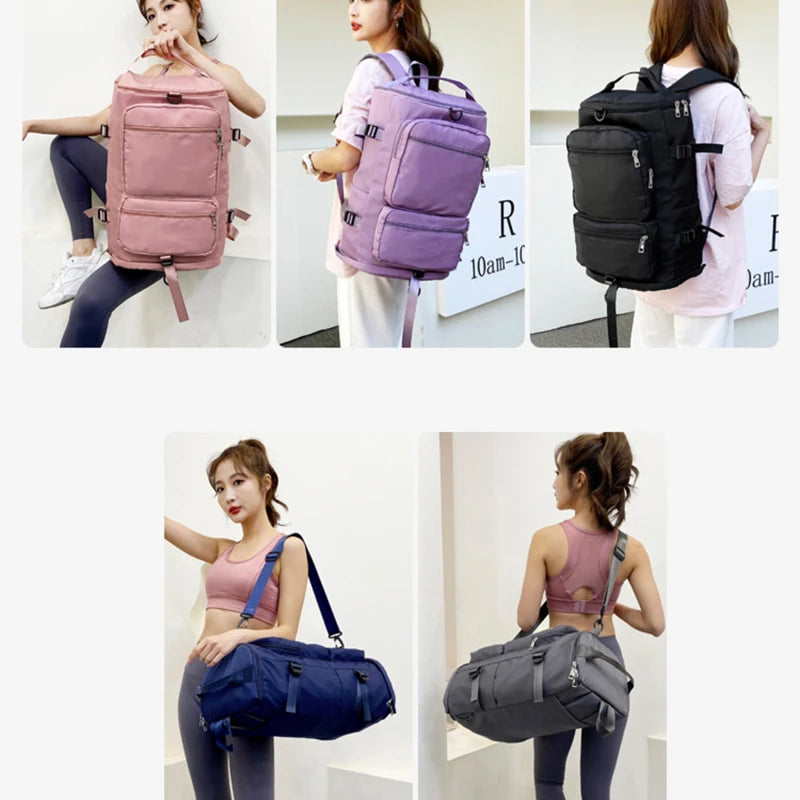 Women Large Travel Backpacks Waterproof Stylish Casual Daypack Bags with Luggage Strap Backpack Ladies Sports Yoga Luggage Bags