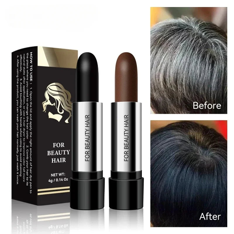 Black Brown Hair Dye Pen One-time Temporary Hair Dyeing Stick Cover Grey White Hair Fill in Hairs Coloring Styling Makeup Tools