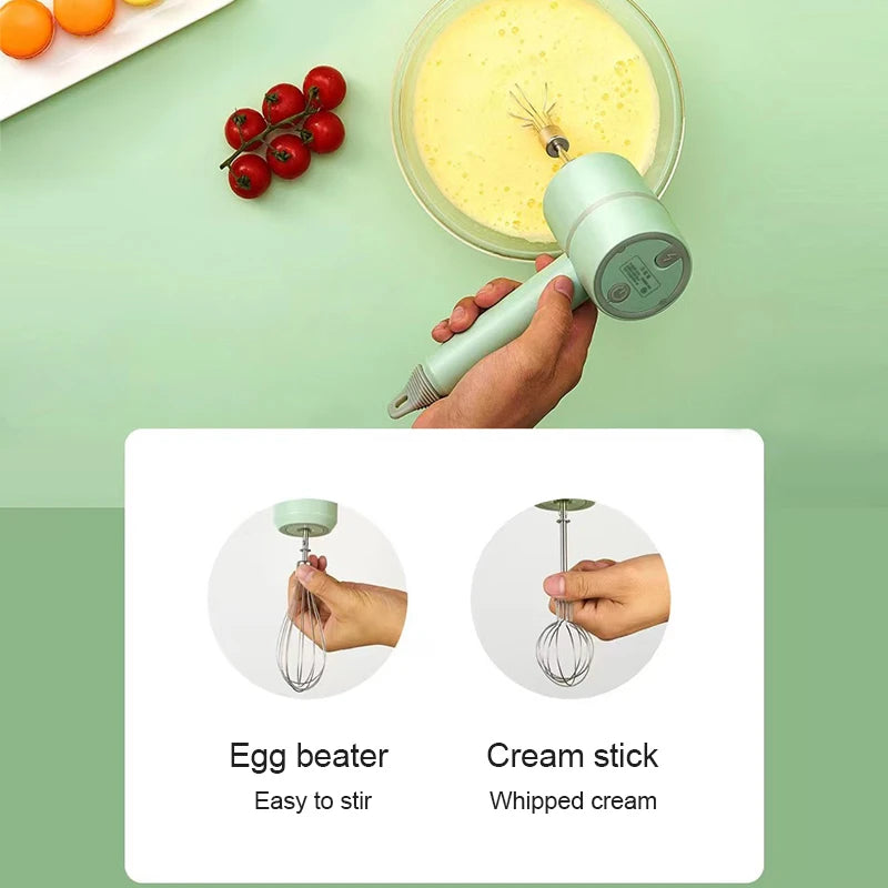 Wireless Portable Electric Food Mixer Hand Blender 3 Speeds High Power Dough Blender Egg Beater Baking Hand Mixer Kitchen Tools