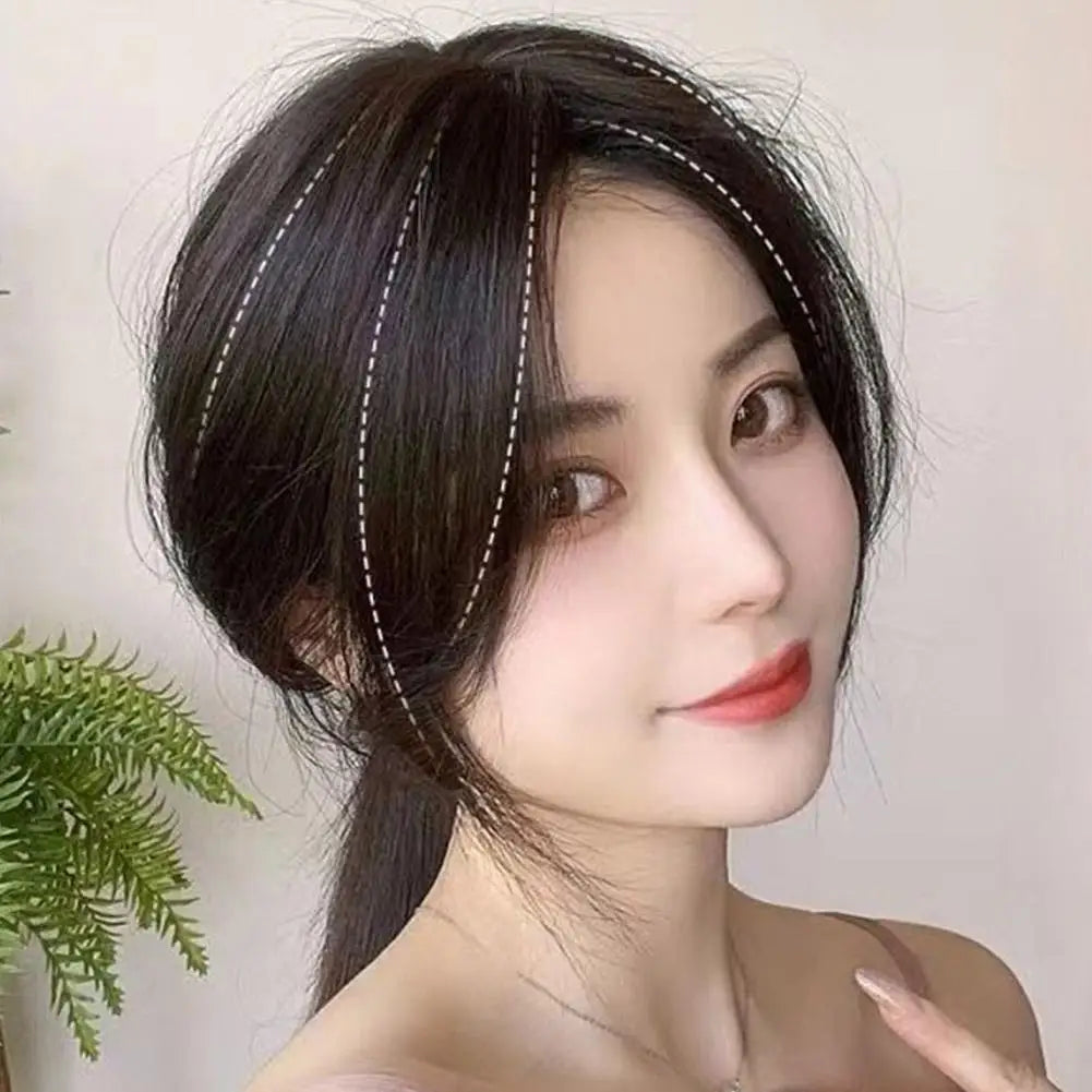 Eight Character Bangs Wig Air Bangs Hairline Natural Forehead Invisible Simulation Bangs Wig Piece Bangs Extension False Tassels