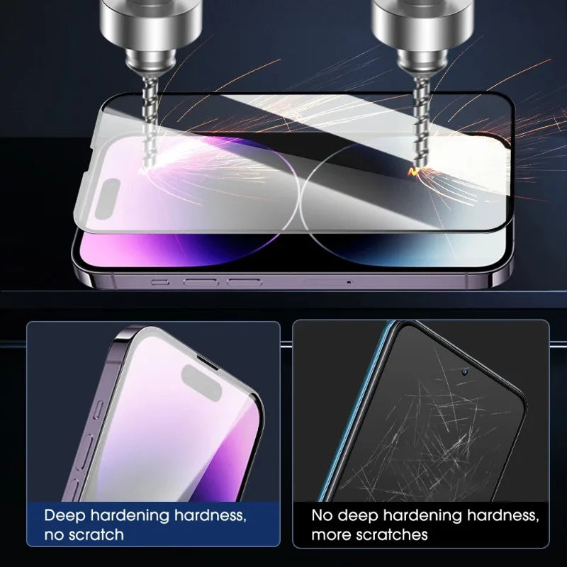 Screen Protector For iPhone 16 Plus 16 Pro Max Full Glue Cover Tempered Glass Protective Films For iPhone16 Phone Accessories