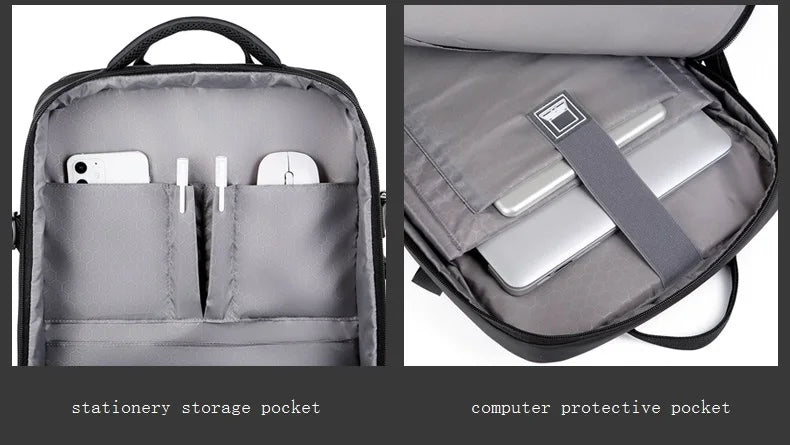 Men's Business Waterproof Multi-Function Backpack USB Charging 17 "Laptop Bag Can Be Extended Large Capacity Travel Backpack New