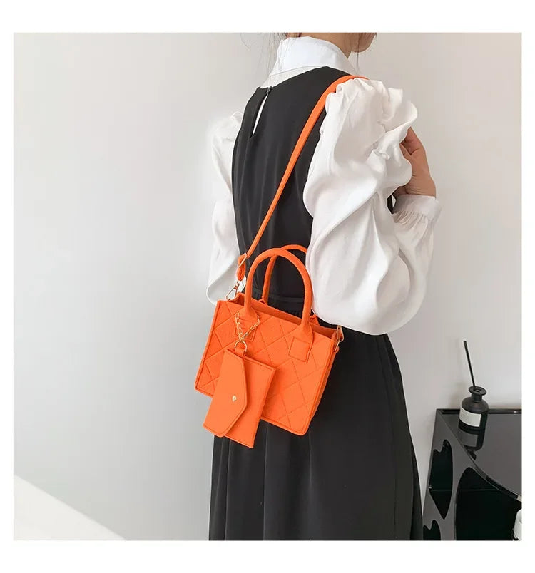 New Zipper Messenger Bag Solid Color Felt Women Shoulder Bag Luxury Designer Handbag Casual Crossbody Bags for Women