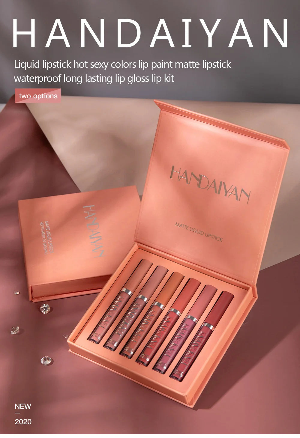 6Pcs Makeup Lipstick Liquid Velvet Matte Gloss Lip Red Lipstick Nude Women Long Lasting Waterproof Beauty Cosmetic Kit