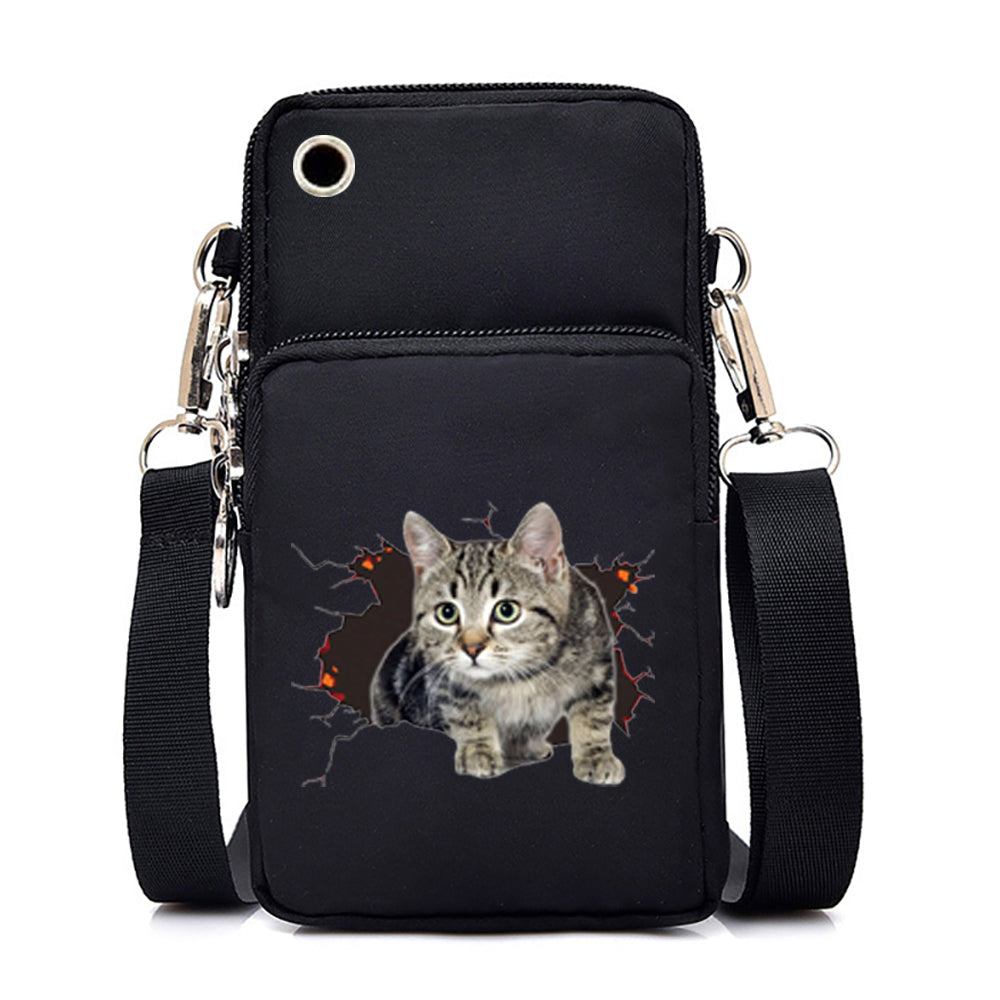 Cute Cat Graphics Small Crossbody Bags Women Harajuku Animal Mini Mobile Phone Bag Teen Messenger Bag Women Purses and Handbags