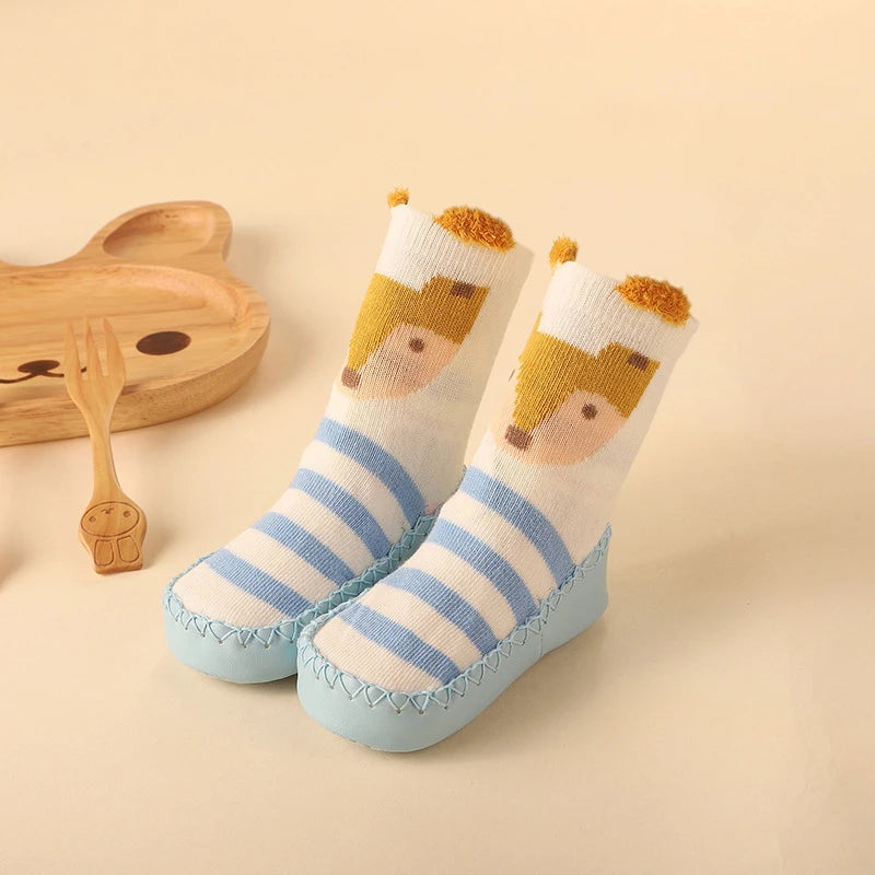 2024 New Born Baby Socks with Rubber Soles Infant Baby Girls Boys Shoes Spring Autumn Baby Floor Socks Anti Slip Soft Sole Sock
