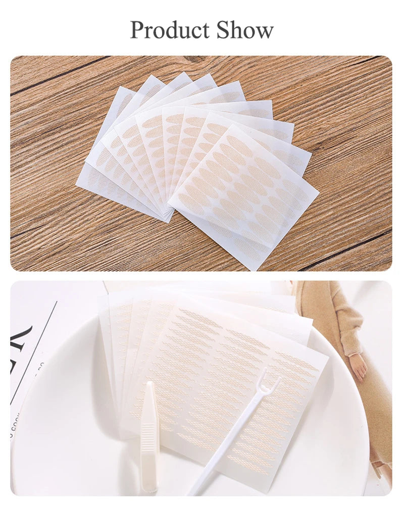 Lace Mesh Olive-shaped Eyelid Paste-shaped Invisible Double Fold Eyelid Shadow Tape Sticker Beauty Makeup Eyelid Tool 180-480Pcs