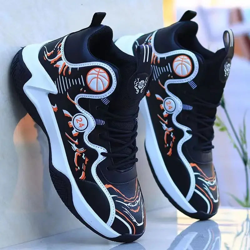 Fashionable High-top Waterproof Leather Basketball Shoes For Men Winter New Arrival Slip-on Motorcycle Boots