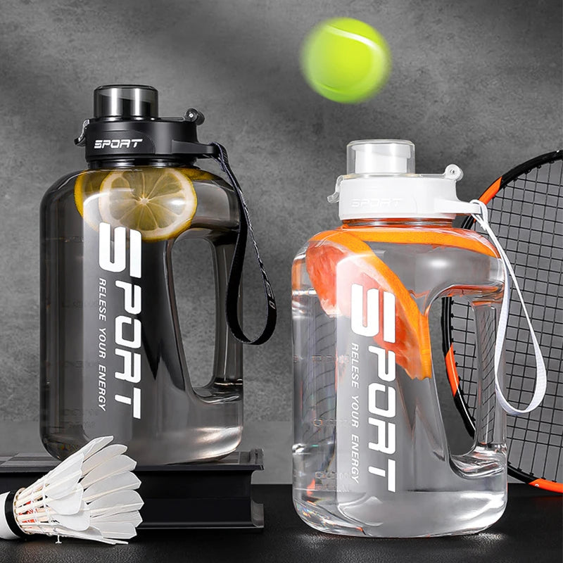 1.2L/1.7L/2.5L Large-Capacity Netflix Straw Pot Belly Cup Sports Water Bottle Ton Ton Bucket Students Portable Plastic Space Cup