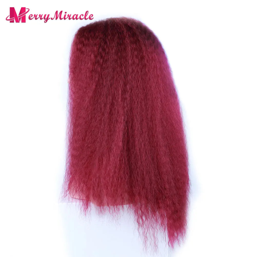 Long Kinky Curly Ombre Color Synthetic Wigs for Black Women Black Blonde Ginger White Hair Afro Kinky Curly Synthetic Hair Wigs