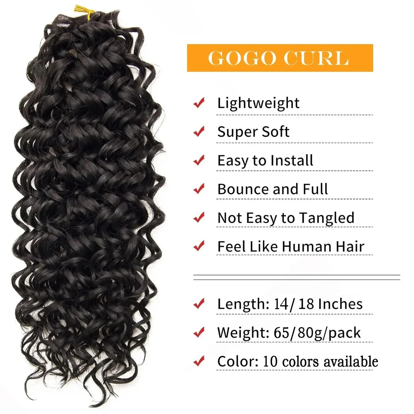 Gogo Curl 14/18 Inch Women's Synthetic Crochet Hair with Wavy Bohemian Braid Extension Wig Brown Brown Bug