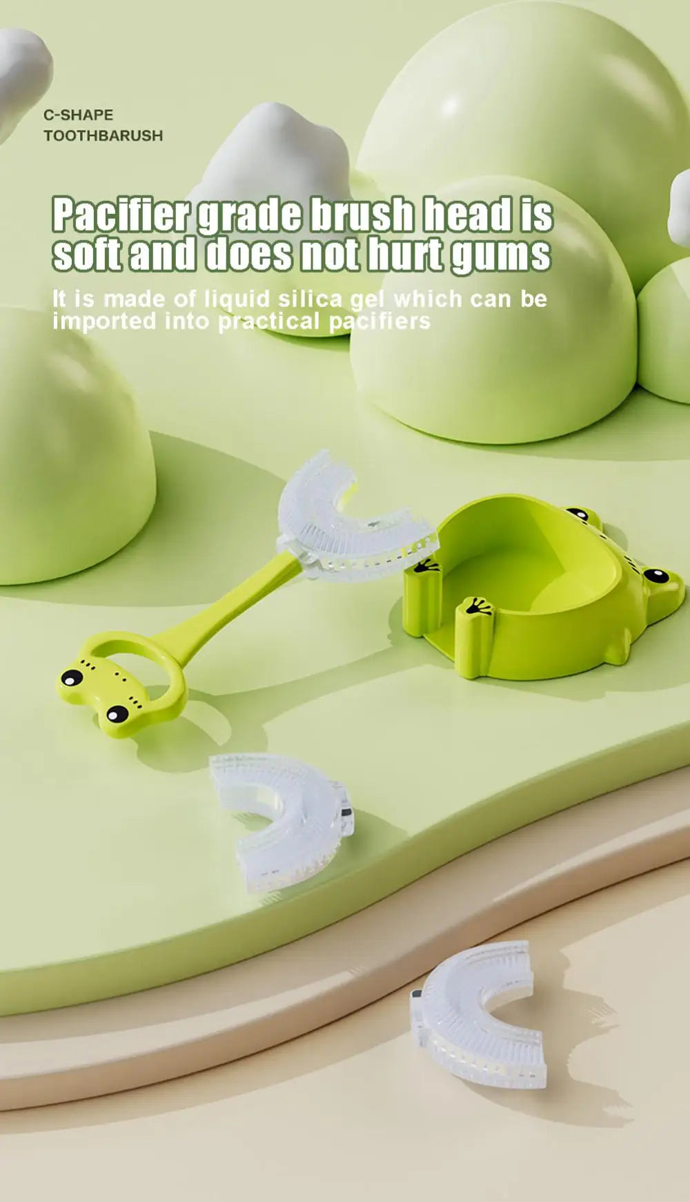Baby Toothbrush 360 Degree Children U-shaped Toothbrush Teethers Brush Silicone Kids Teeth Oral Care Cleaning Baby Care Tools