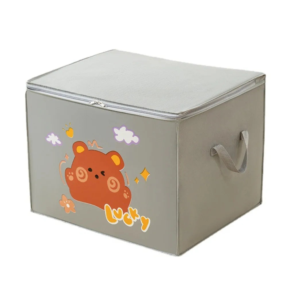 Cartoon Bear Storage Bag Zipper Large Capacity Clothes Quilt Storage Bag Moisture-Proof And Mildew Proof Moving And Sorting Bag