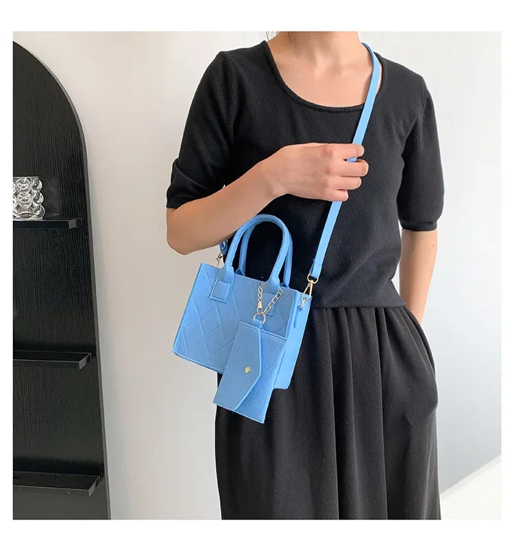 New Zipper Messenger Bag Solid Color Felt Women Shoulder Bag Luxury Designer Handbag Casual Crossbody Bags for Women