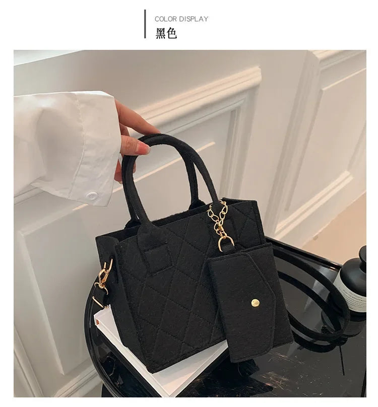 New Zipper Messenger Bag Solid Color Felt Women Shoulder Bag Luxury Designer Handbag Casual Crossbody Bags for Women
