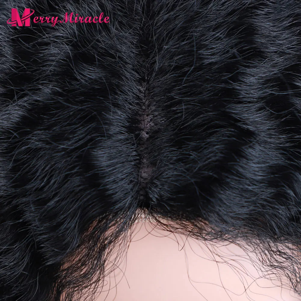 Long Kinky Curly Ombre Color Synthetic Wigs for Black Women Black Blonde Ginger White Hair Afro Kinky Curly Synthetic Hair Wigs