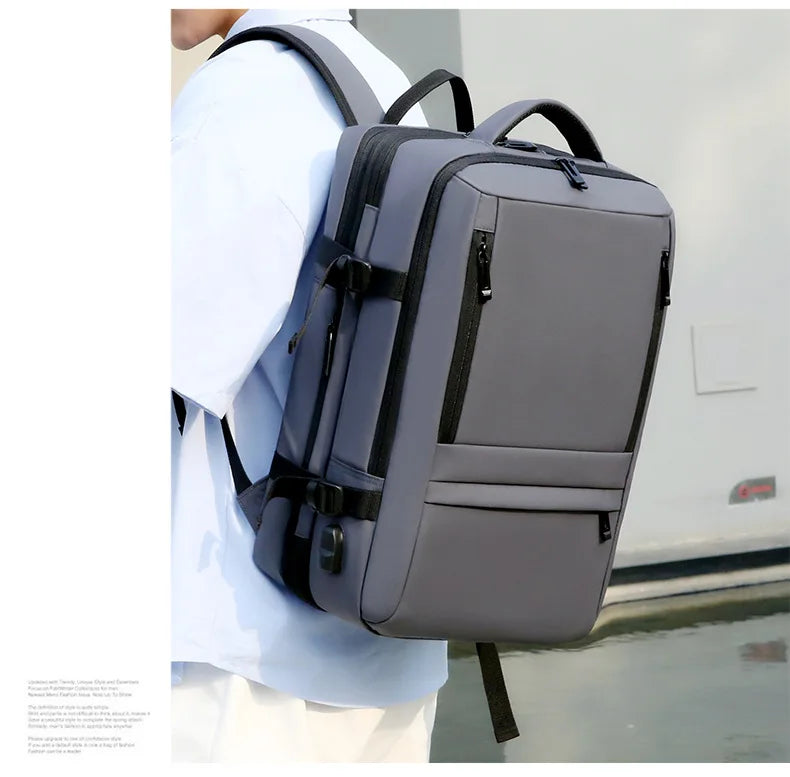 Men's Business Waterproof Multi-Function Backpack USB Charging 17 "Laptop Bag Can Be Extended Large Capacity Travel Backpack New