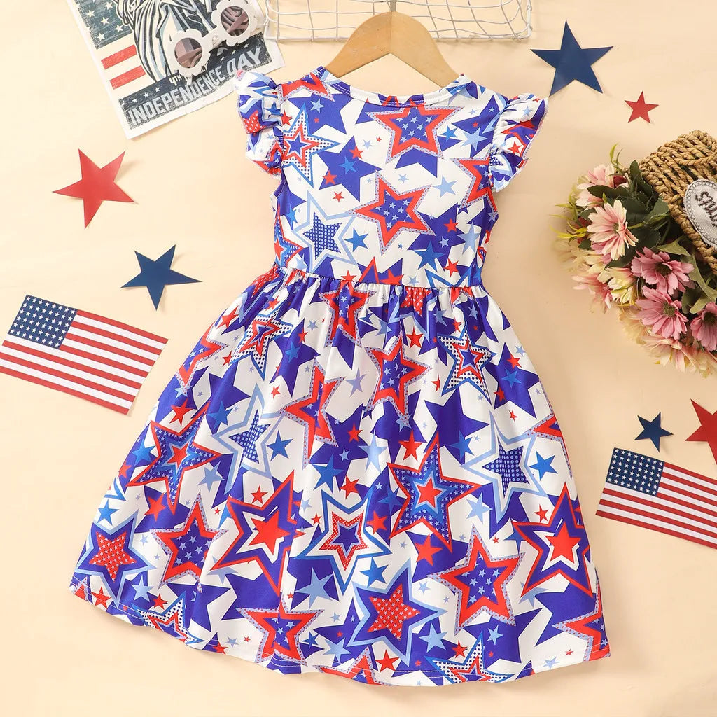 Graphic Dress Kids Girl Clothes Sleeveless 3 4 5 6 7 Y Summer Fashion Casual Super Cute Graphic Children Birthday Party Clothing