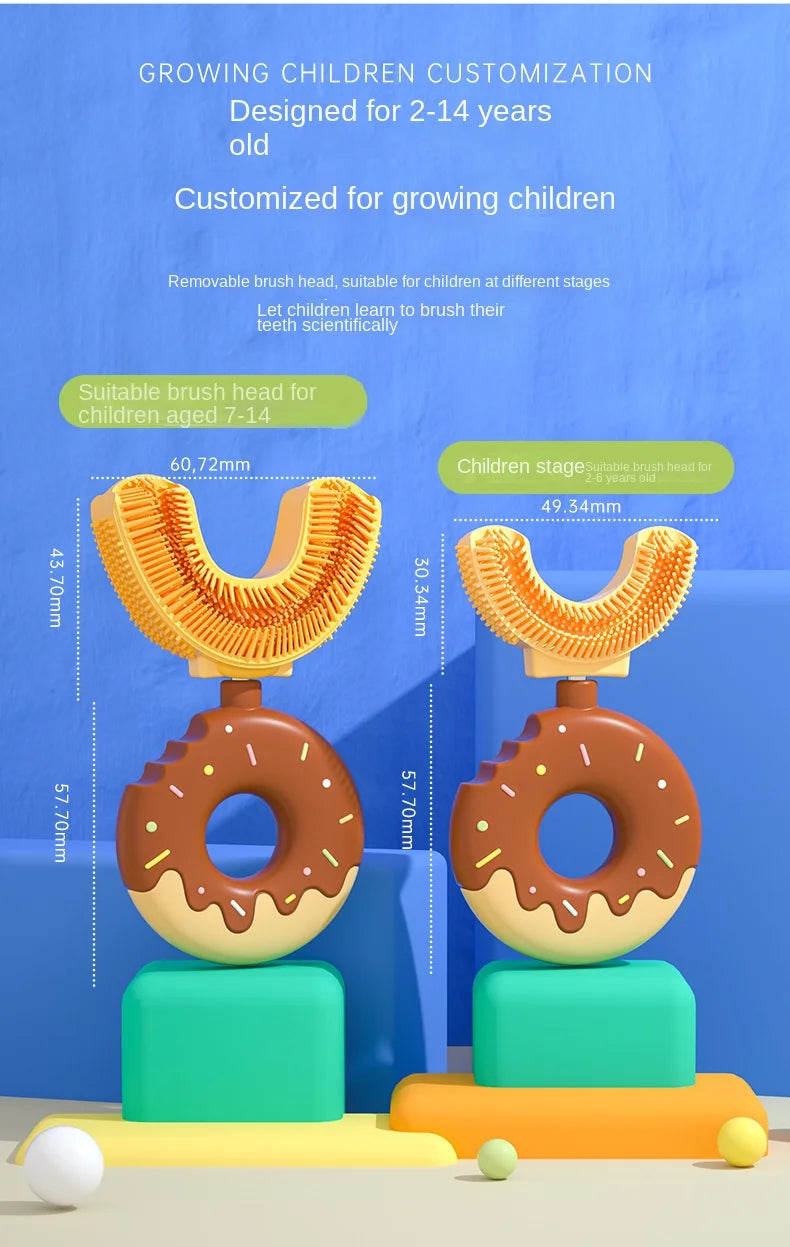 Baby Toothbrush Manual Children Teeth Oral Care Clean Brush 360 Degree U-shaped Silicone Infant Teethbrush Newborn Kid Teethers