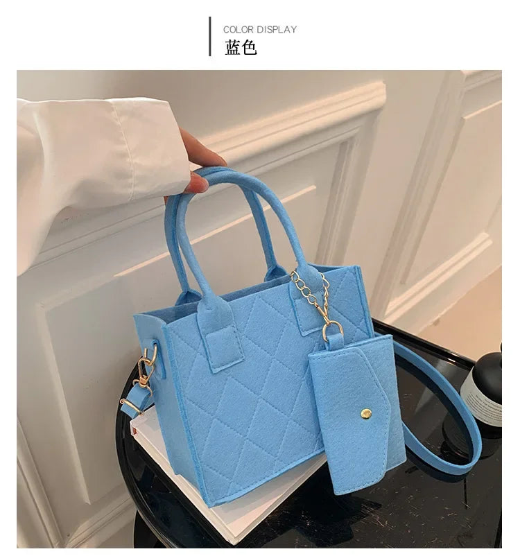 New Zipper Messenger Bag Solid Color Felt Women Shoulder Bag Luxury Designer Handbag Casual Crossbody Bags for Women