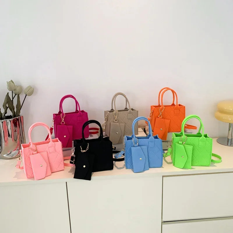 New Zipper Messenger Bag Solid Color Felt Women Shoulder Bag Luxury Designer Handbag Casual Crossbody Bags for Women
