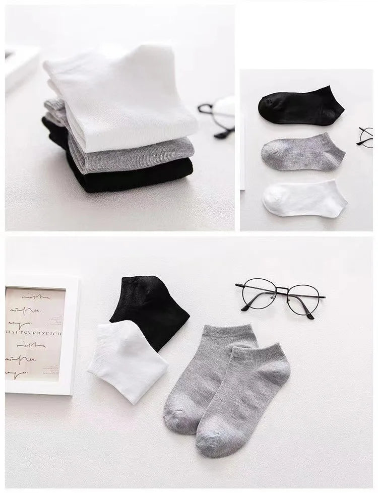 Low Cut Men Socks Solid Color Black White Gray Breathable Cotton Sports Socks Male Short Socks Women Men