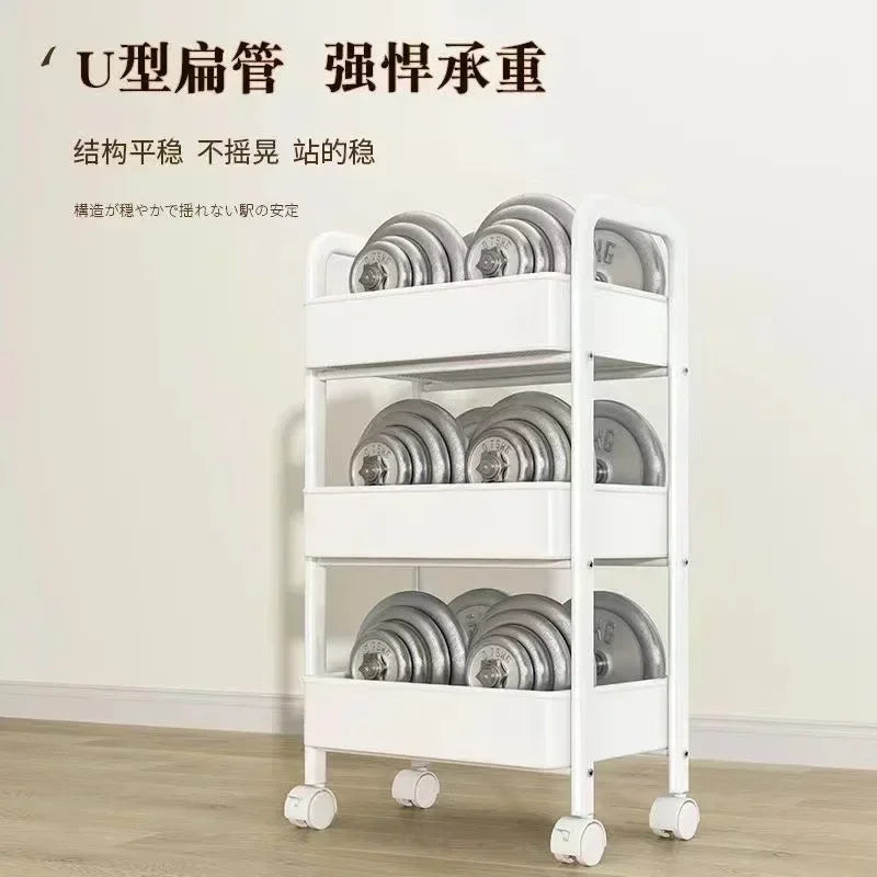 Household Multi-layer Small Cart Storage Rack Floor To Floor Kitchen Bedroom Bathroom Storage Rack Storage Rack With Wheels
