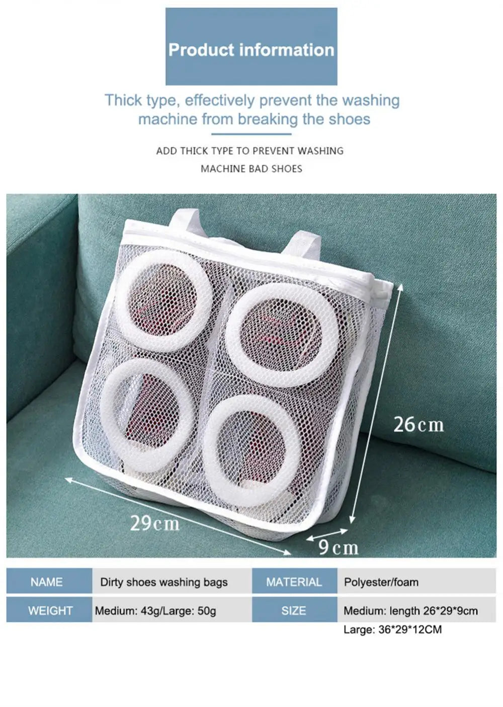 Mesh Washing Machine Shoes Bag Anti-deformation Zipper Laundry Bag Travel Shoes Clothes Storage Bags Shoes Airing Dry Tool