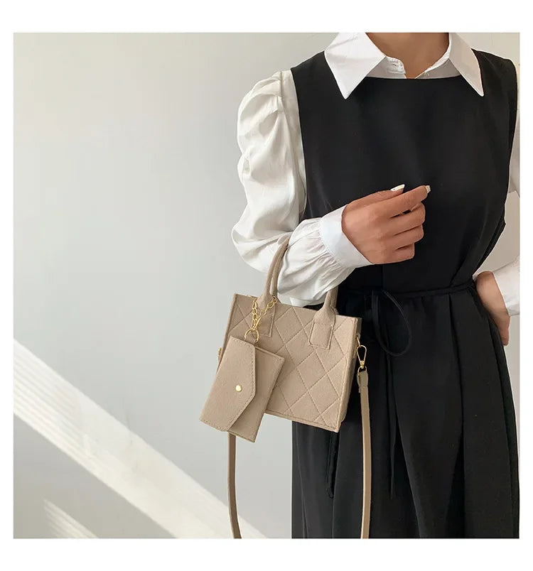 New Zipper Messenger Bag Solid Color Felt Women Shoulder Bag Luxury Designer Handbag Casual Crossbody Bags for Women