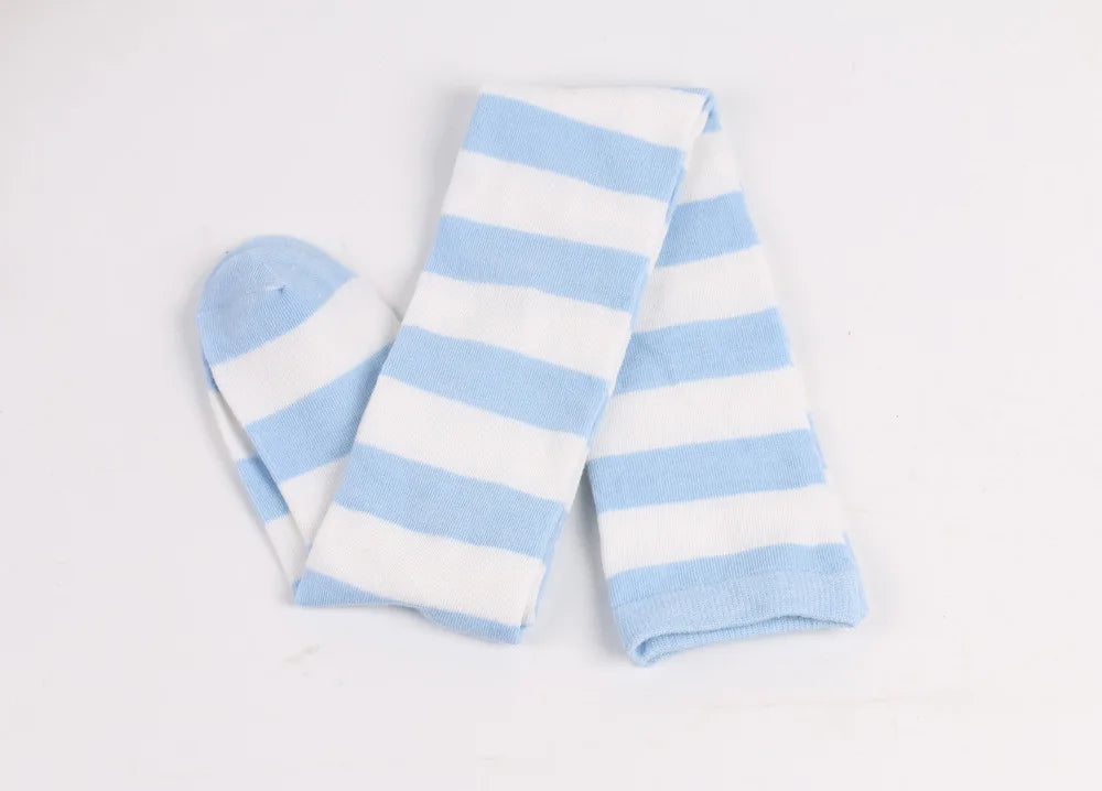 Color Striped Stockings Japanese Over Knee Socks Fashion Women Keep Warm Soks Sexy Slim Long Soks Black White Striped Hosiery