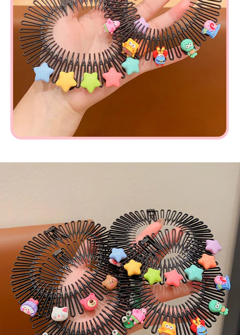 Fashion Children's Hairpins Little Girls Bangs Broken Hair Hairpins Girls Candy Color Sweet Cute Insert Comb Hair Accessories