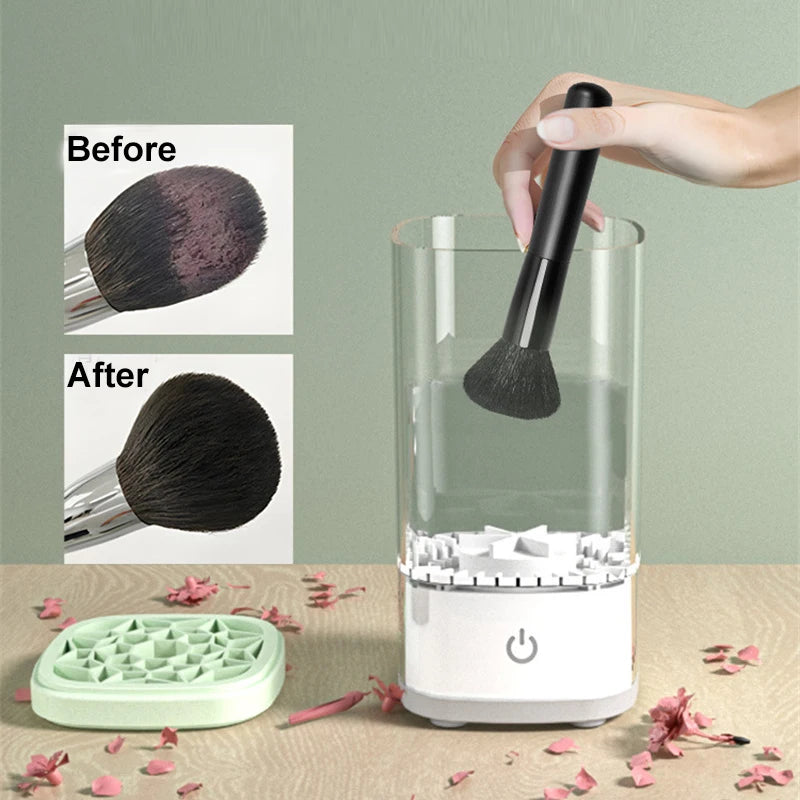 Automatic Electric Makeup Brush Cleaner Update 3 In 1 Type C-Charging Cosmetic Brush Washing Drying Tools Make Up Brush Cleaner
