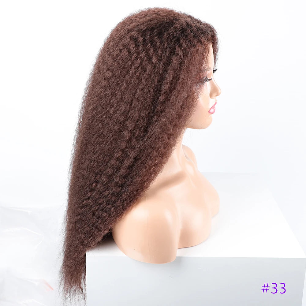 Long Puffy Kinky Curly Synthetic Wigs for Women Black Brown Color Synthetic Curly Hair Wigs Afro Kinky Curly Synthetic Hair Wigs