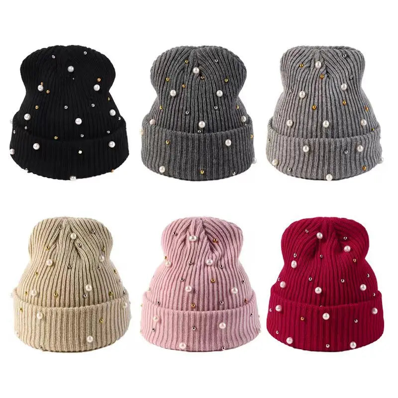 Women's Outdoor Cold Warm Knitted Cap Autumn and Winter Cap Outdoor Riding Warm Cap Ski Cap Double Layer Breathable Wool Cap