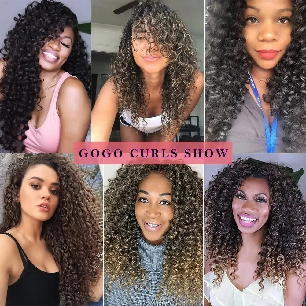 Gogo Curl 14/18 Inch Women's Synthetic Crochet Hair with Wavy Bohemian Braid Extension Wig Brown Brown Bug