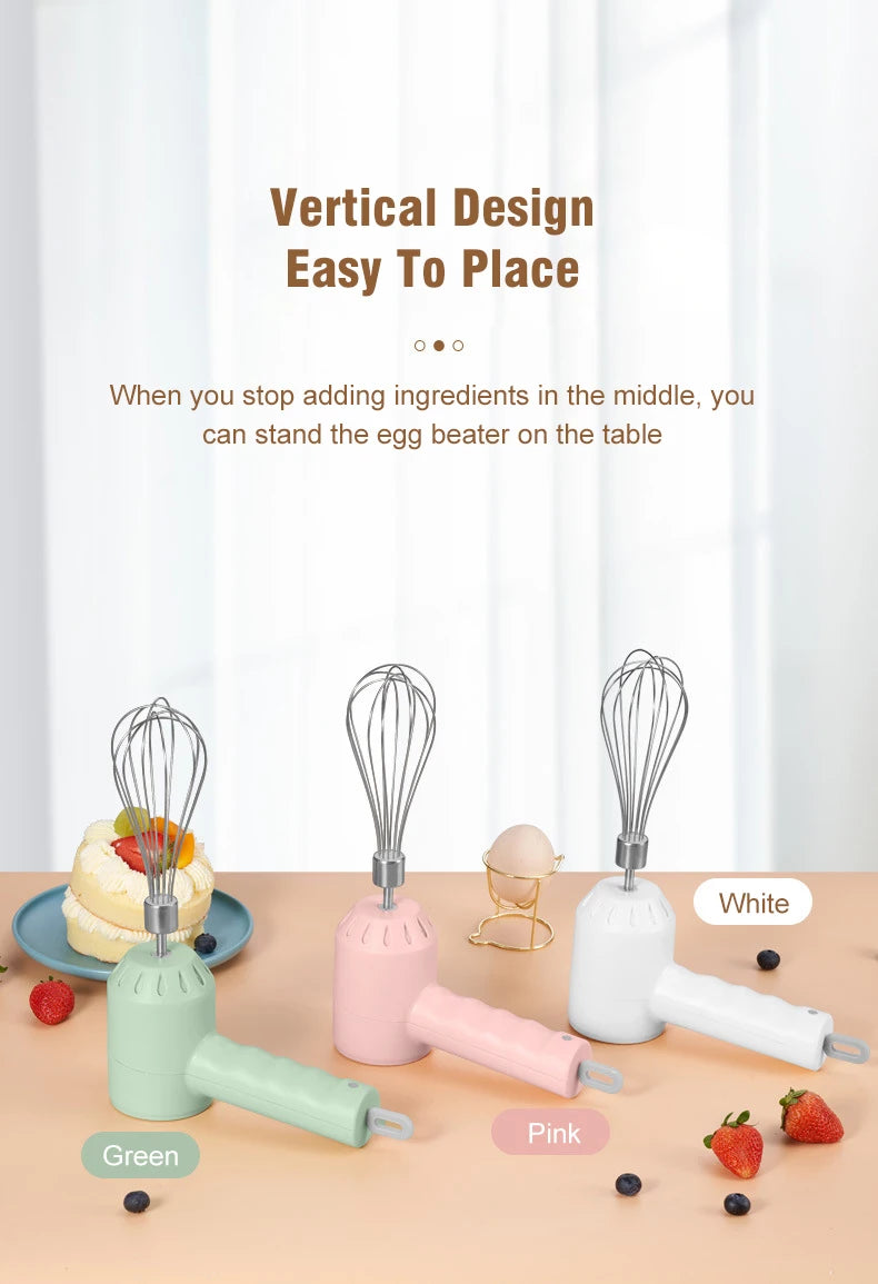 Wireless Portable Electric Food Mixer Hand Blender 3 Speeds High Power Dough Blender Egg Beater Baking Hand Mixer Kitchen Tools