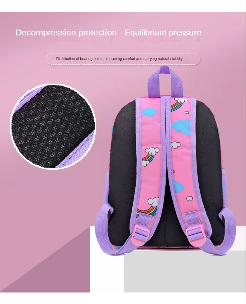 Boy Girl Cartoon Unicorn Schoolbags Lager Capacity School Backpack Kindergarten Primary School Backpacks Kawaii Kids Bag