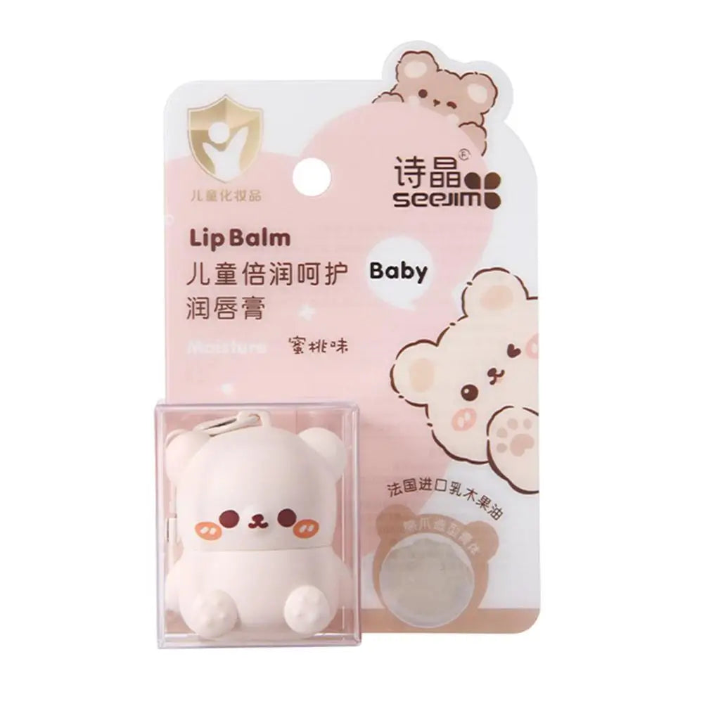 Children Fruity Lip Balm Moisturizing Anti-Dry  Anti Crack Lip Balm Baby Available Lip Care Cute Little Bear Lipstick Skin Care