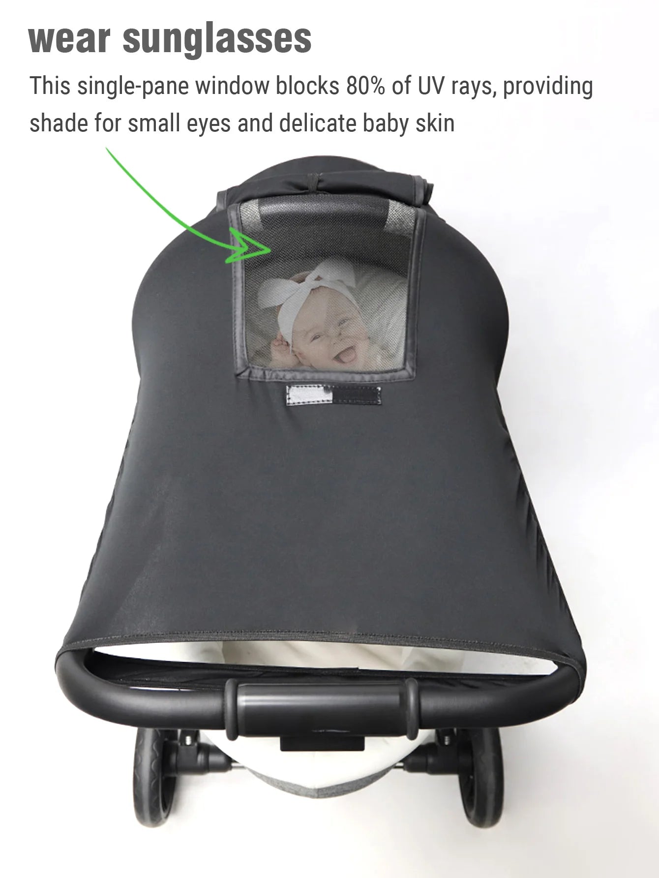 Baby stroller sunshade has UV protection, windproof, sunshade, waterproof functions, outdoor travel baby stroller accessories