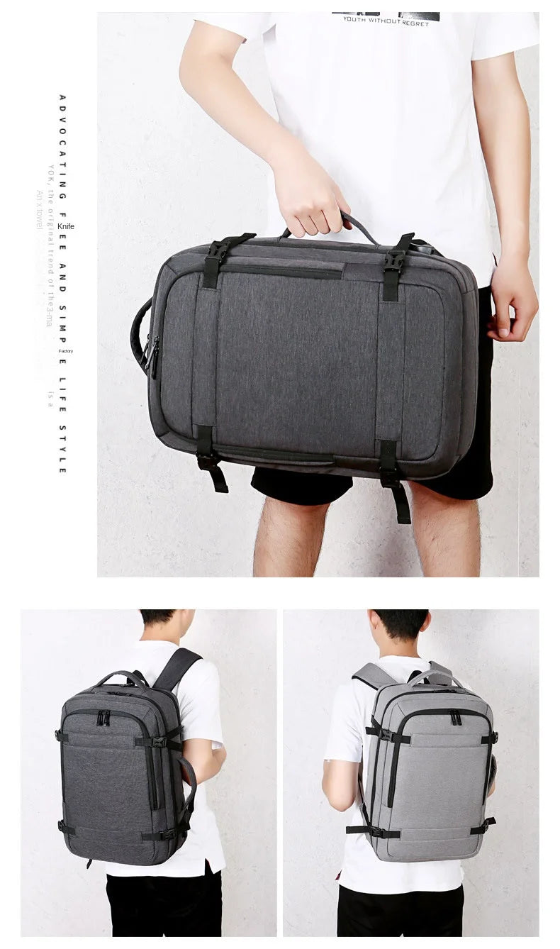 40LExpandable USB Travel Backpack, Flight Approved Carry on Bags for Airplanes,Water Resistant Durable 17-inch backpack men